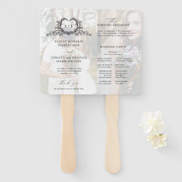 Minimalist Calligraphy monogram Wedding Program ハンドファン