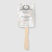 Minimalist Calligraphy monogram Wedding Program ハンドファン (正面)