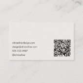 Minimalist Calligraphy Mustard Modern QR Code 名刺 (裏面)