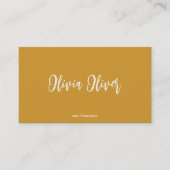 Minimalist Calligraphy Mustard Modern QR Code 名刺 (正面)