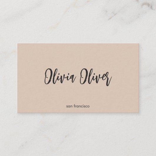 Minimalist Calligraphy Sandstone Modern QR Code 名刺 (正面)