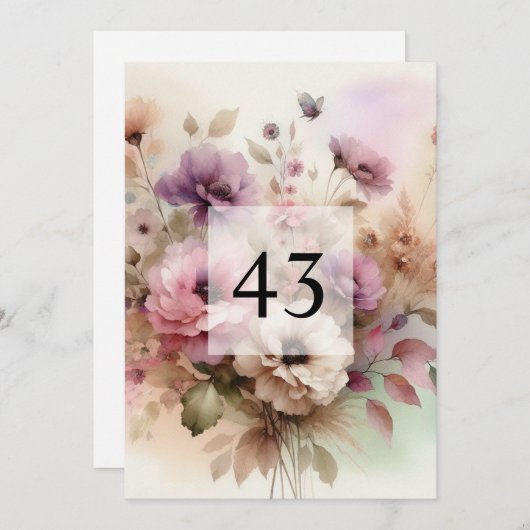 Minimalist calligraphy text birthday party 招待状 (正面/裏面)