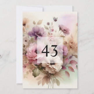 Minimalist calligraphy text birthday party  招待状