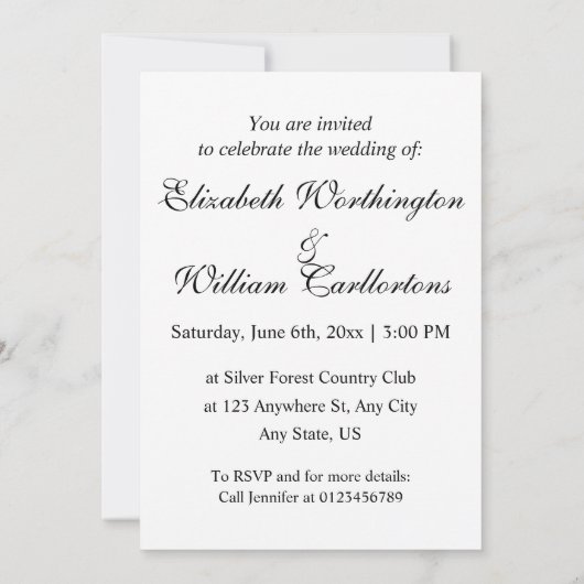 Minimalist calligraphy text  invitation 招待状 (裏面)