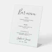 Minimalist Calligraphy  Wedding Bar Menu Sign 台座サイン (正面)