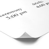 Minimalist Calligraphy Wedding Welcome Poster ポスター (角)