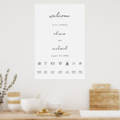 Minimalist Calligraphy Wedding Welcome Poster ポスター (キッチン)