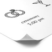 Minimalist Calligraphy Wedding Welcome Poster ポスター (角)