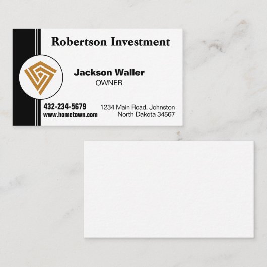 Minimalist Calling Card for Any Business 名刺 (正面/裏面)