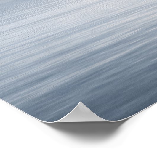 Minimalist Calm Blue Ocean Horizon Sun Reflection ポスター (角)