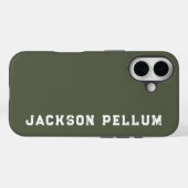 Minimalist Camo Green Monogram Name Case-Mate Case-Mate iPhoneケース (裏面 (横))