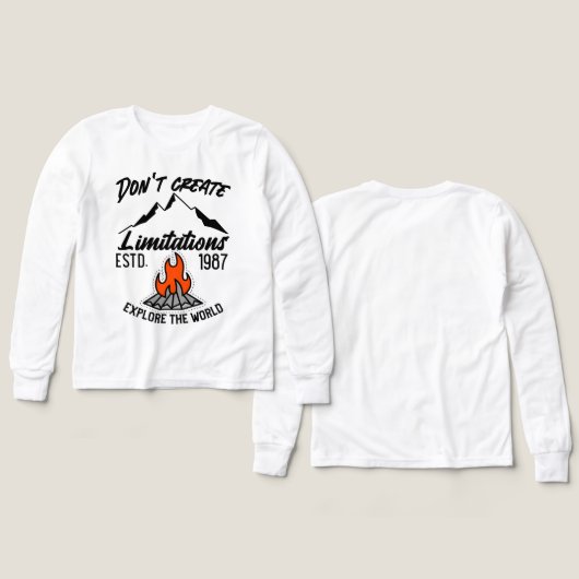 Minimalist Campfire Icon Design, Camping  (デザイン 正面＆背面)