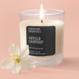 minimalist candle label black and white スクエアシール