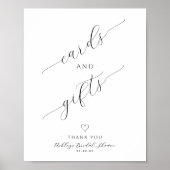Minimalist Cards and Gifts Bridal Shower Sign ポスター (正面)