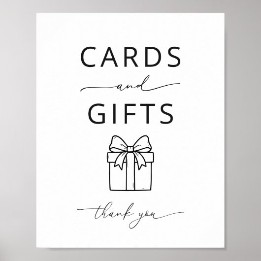 Minimalist Cards and Gifts Poster Sign ポスター (正面)