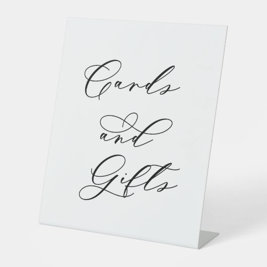 Minimalist Cards and Gifts Wedding Sign | Elegant 台座サイン (正面)