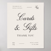 Minimalist Cards & Gifts Editorial Wedding Sign ポスター (正面)