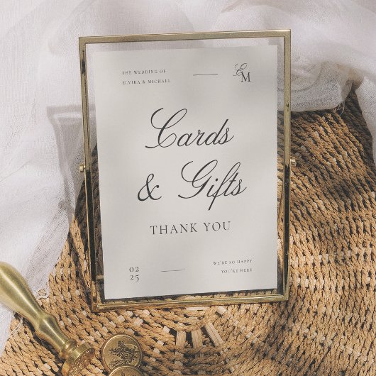 Minimalist Cards & Gifts Editorial Wedding Sign ポスター