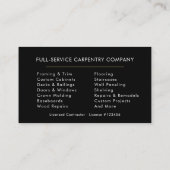 Minimalist Carpenter Black Gold Modern 名刺 (裏面)