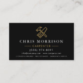 Minimalist Carpenter Black Gold Modern 名刺 (正面)