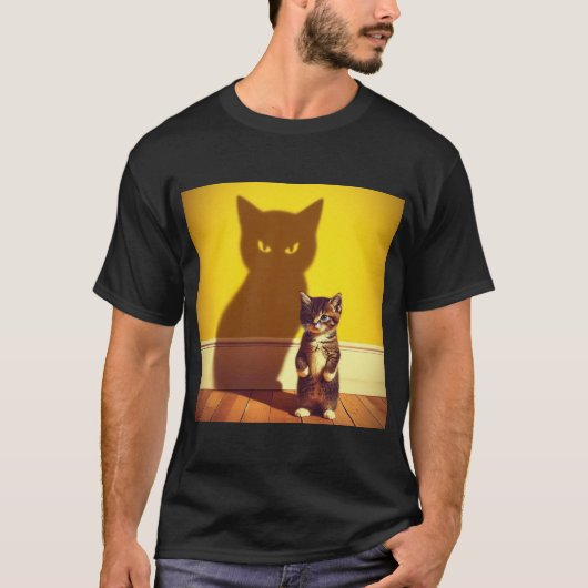 Minimalist Cat Art T-Shirt  Tシャツ (正面)
