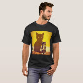 Minimalist Cat Art T-Shirt  Tシャツ (正面フル)