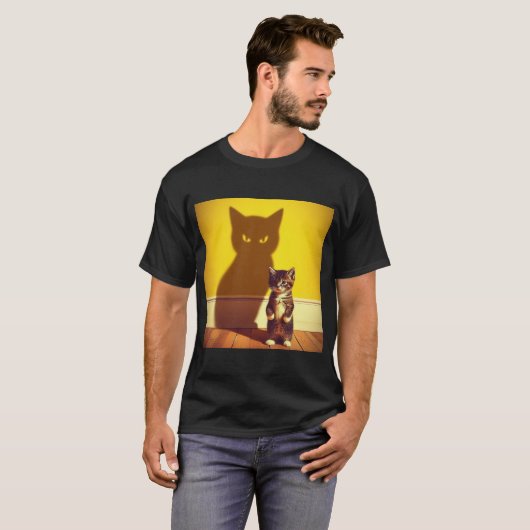 Minimalist Cat Art T-Shirt  Tシャツ (正面フル)