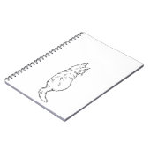 Minimalist Cat Back View Line Art Notebook ノートブック (左側)