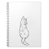 Minimalist Cat Back View Line Art Notebook ノートブック (正面)