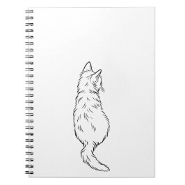 Minimalist Cat Back View Line Art Notebook ノートブック
