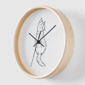 Minimalist Cat Back View Line Art Wall Clock 壁時計 (傾斜)