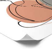 Minimalist Cat Family Line Art Poster ポスター (角)