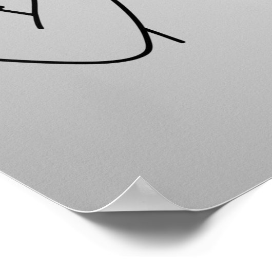 Minimalist Cat Fist Bump Line Art ポスター (角)