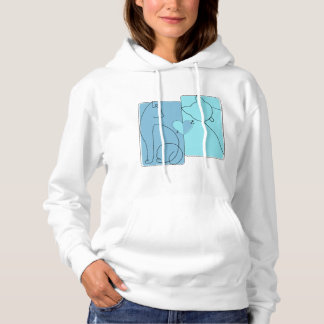 Minimalist Cat Hoodie – Cute Line Art for Women パーカ