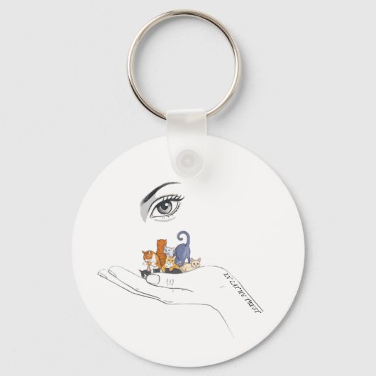 Minimalist cat Keychain キーホルダー (正面)