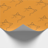 Minimalist Cat Lightning Bolt Line Art Modern Simp ラッピングペーパー (角)