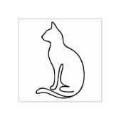 Minimalist Cat Line Art – Black Outline Silhouette ラバースタンプ (インプリント)