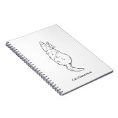 Minimalist Cat Line Art Personalized Name Notebook ノートブック (右側)