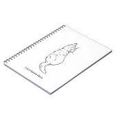 Minimalist Cat Line Art Personalized Name Notebook ノートブック (左側)