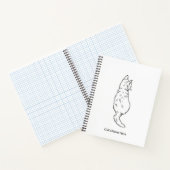 Minimalist Cat Line Art Personalized Name Notebook ノートブック (内部)