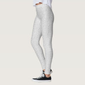 Minimalist Cat Pattern Leggings – Light Gray レギンス (左)