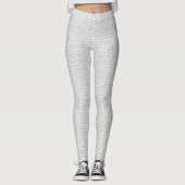 Minimalist Cat Pattern Leggings – Light Gray レギンス (正面)