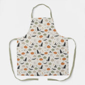 Minimalist Cat Pumpkin Halloween エプロン (正面)