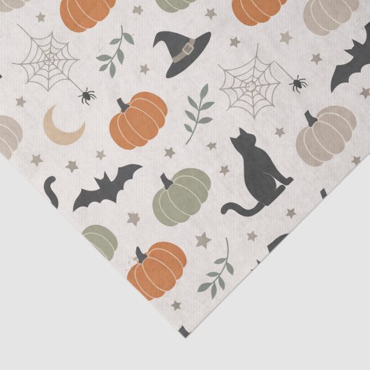 Minimalist Cat Pumpkin Halloween 薄葉紙 (詳細)