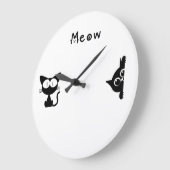 Minimalist Cat Wall Clock ラージ壁時計 (傾斜)