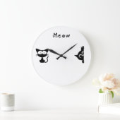 Minimalist Cat Wall Clock ラージ壁時計 (ホーム)