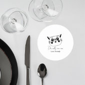 Minimalist Cat Wedding Drink Coaster ラウンドペーパーコースター