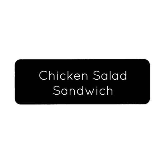 Minimalist Catering Food Meal Prep Black and White ラベル (正面)