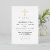 Minimalist Catholic Mass Wedding 箔招待状 (立ち正面)