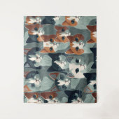 Minimalist Cats Collage Wallpaper タペストリー (正面)